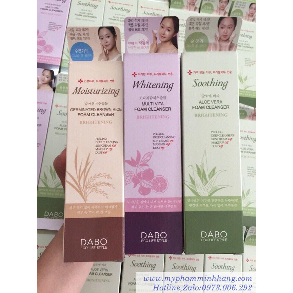 SỮA RỬA MẶT DABO ECO LIFE STYLE: MOISTURIZING- SOOTHING- WHITENING- REFRESHING- V LIFTING