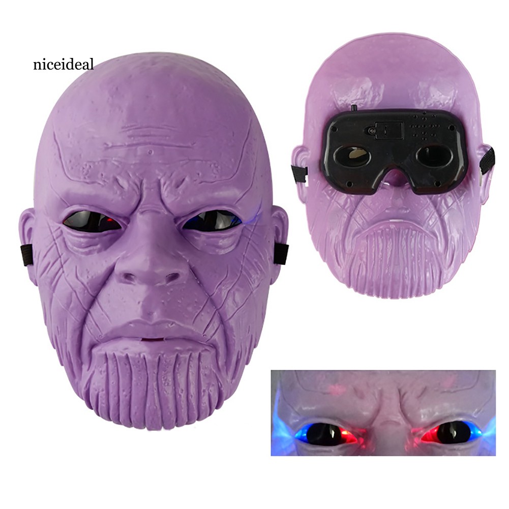 ✲Nd Thanos Iron Man Mask Gauntlet Glittering Eyes LED Gems Toy Cosplay Props