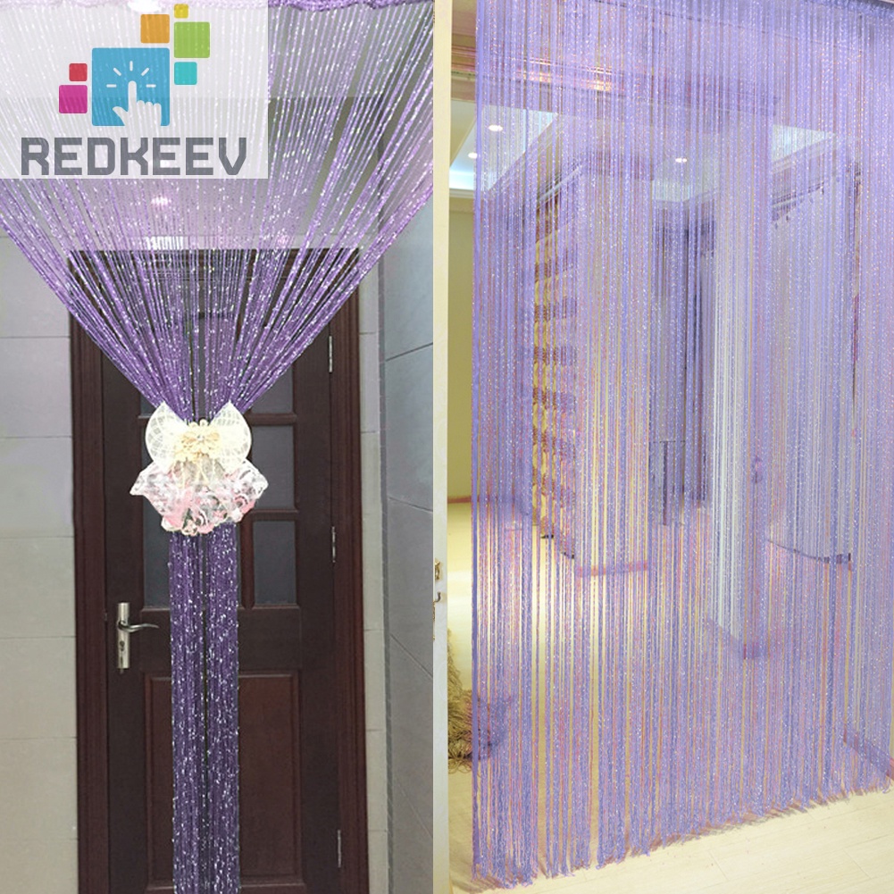 Rèm cửa sổ dây màu bạc trang trí nhà cửa 1*2m