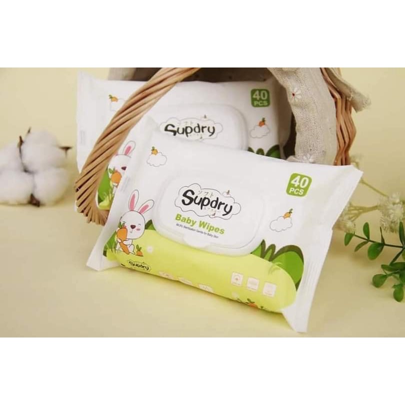 Khăn ướt Supdry cao cấp không mùi - 40 tờ