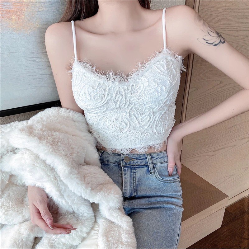 [Mã WAMT1505 giảm 10K đơn 0K] Áo Bra Ren 2 Dây CAO CẤP 💖 FREESHIP 💖 SIÊU THOÁNG MÁT - Mút tháo rời 379