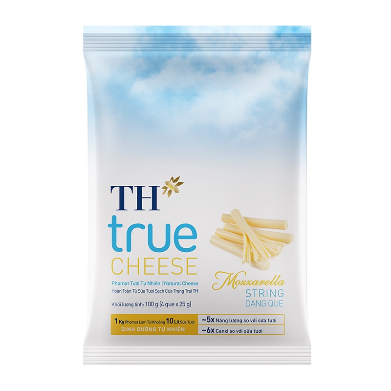 Combo 5 Bịch Phô Mai Dạng Que TH true 100gr*4que*25gr/ Cheese Mozzarella - LDVN