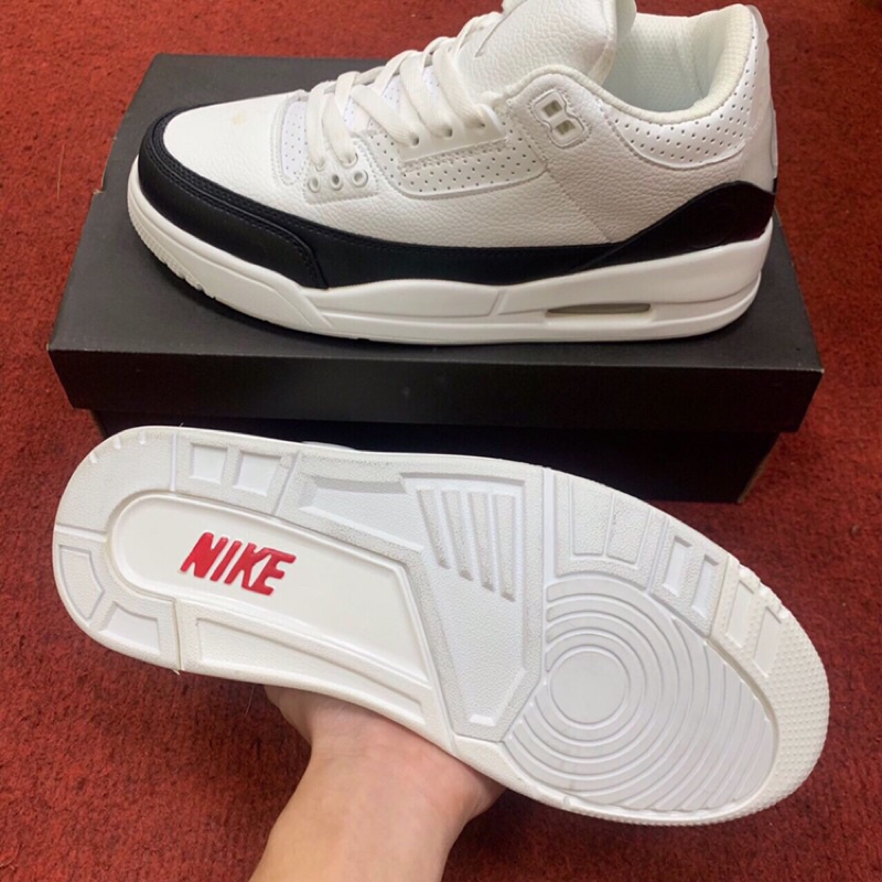 Giày thể thao nam nữ jordan 3 đen trắng thấp cổ