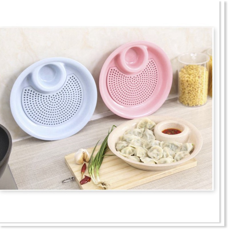 [SGD] Đĩa Đựng Trái Cây - Dĩa Đựng Đồ Ăn Tích Hợp Bát Nước Chấm Có Khay Hứng Nước 9423