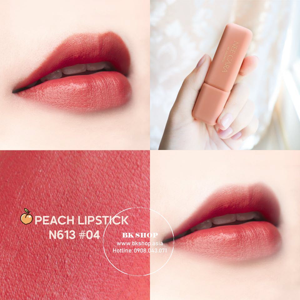 [ An Toàn ] Son Thỏi Lì Mềm Mịn Nee Cara Peach N613