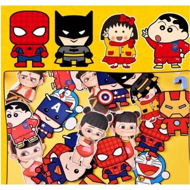 SIÊU HOT set 10 bao lì xì chibi hoạt hình siêu nhân may mắn