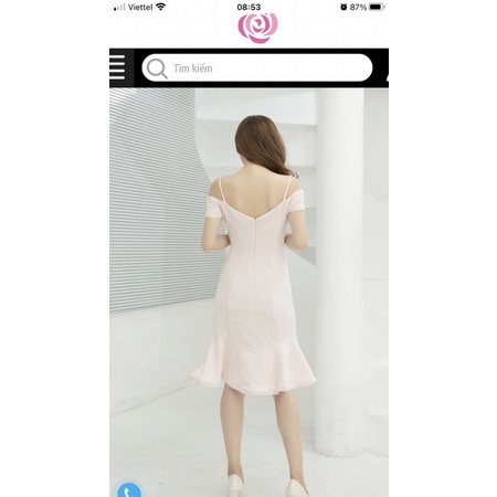 Đầm đi tiệc bẹt vai 2 dây hãng dư xịn vnxk