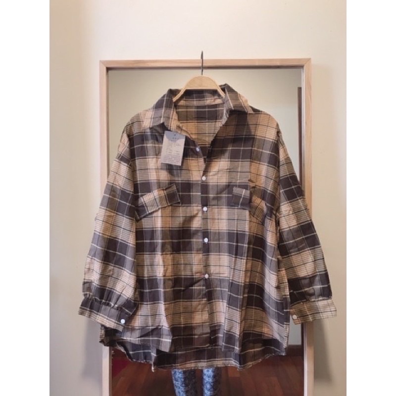 Áo sơ mi kẻ br túi ngực ulzzang form rộng hàn quốc/ Áo sơ mi caro nam nữ dài tay trẻ trung cá tính