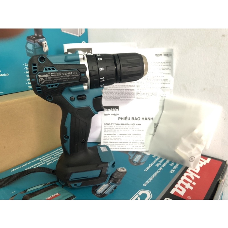 Máy khoan búa, vặn vít dùng pin Makita DHP487Z