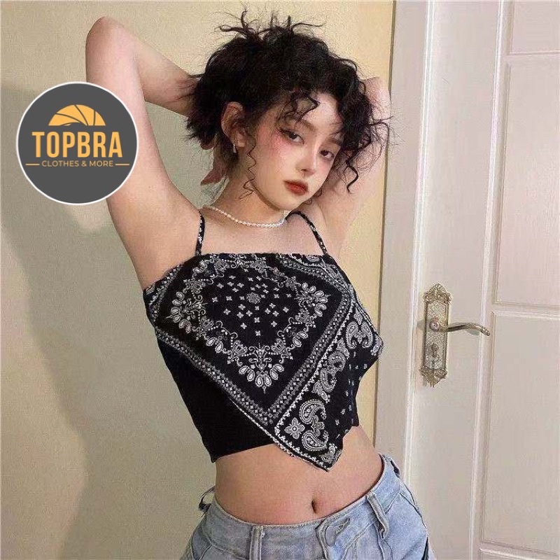 [Che Tên] Áo Yếm 2 Dây Họa Tiết Thổ Cẩm Vintage TOPBRA