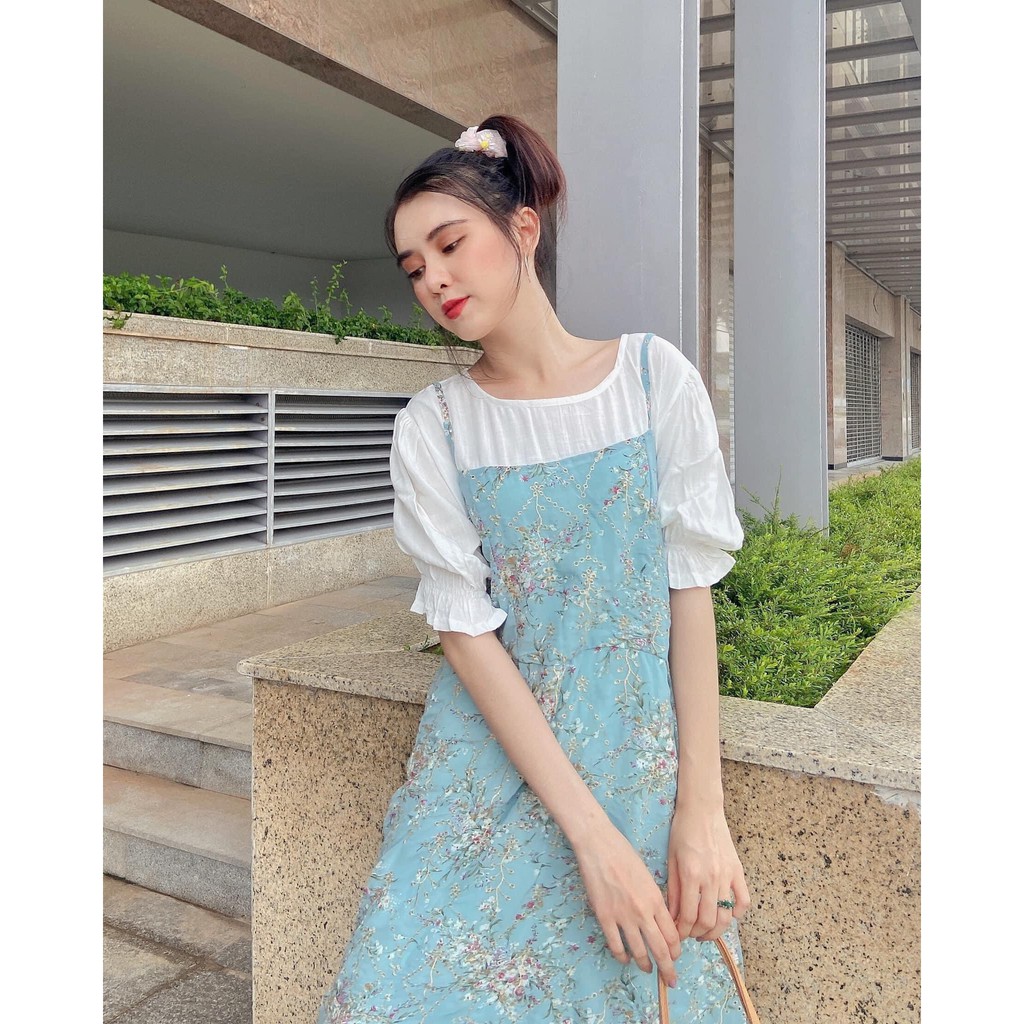 Đầm Hoa Phong Cách Hàn Quốc Xinh Xắn Cho Nữ
