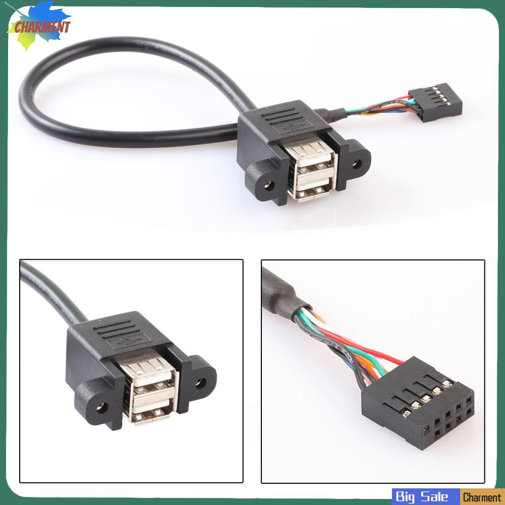 Dây Cáp Chuyển Đổi Đầu 2 Cổng Usb 2.0 9 Pin Cho Máy Tính