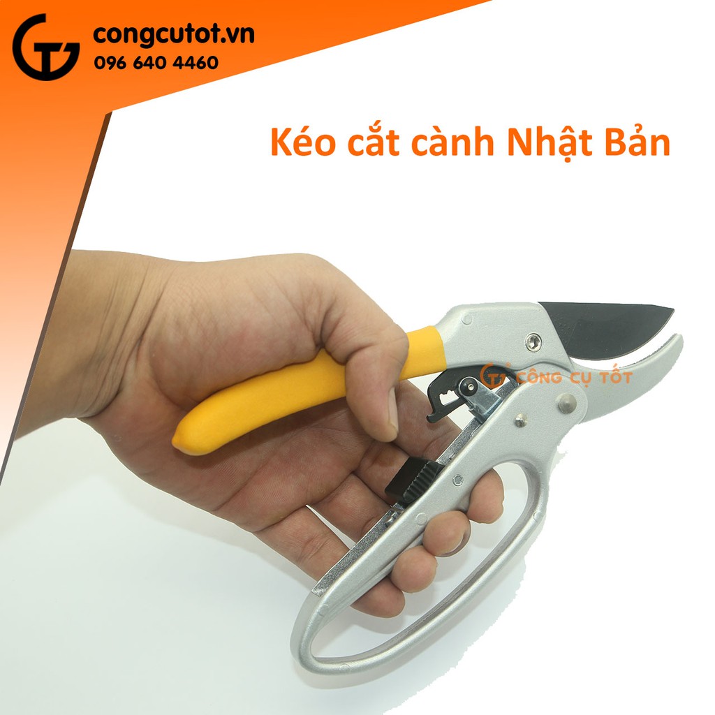 Kéo cắt cành to Φ20 cán nhông trợ lực bóp 3 lần GF-D200AR thép  Nhật Bản