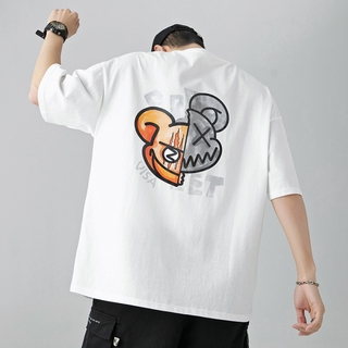 Áo thun tay lỡ in họa tiết hiphop graffiti thời trang Hàn Quốc cao cấp cho nam nữ M-3XL