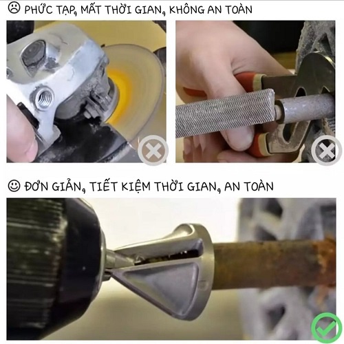 Dụng Cụ Vát Cạnh Ngoài, Sửa Chữa Bulong Hư Gắn Máy Cầm Tay Kim Thép Nguyên Khối