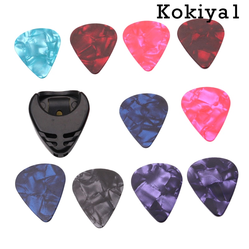 [HOT]10pcs Guitar Picks & Guitar Pick Holder Easy to Paste on the Guitar