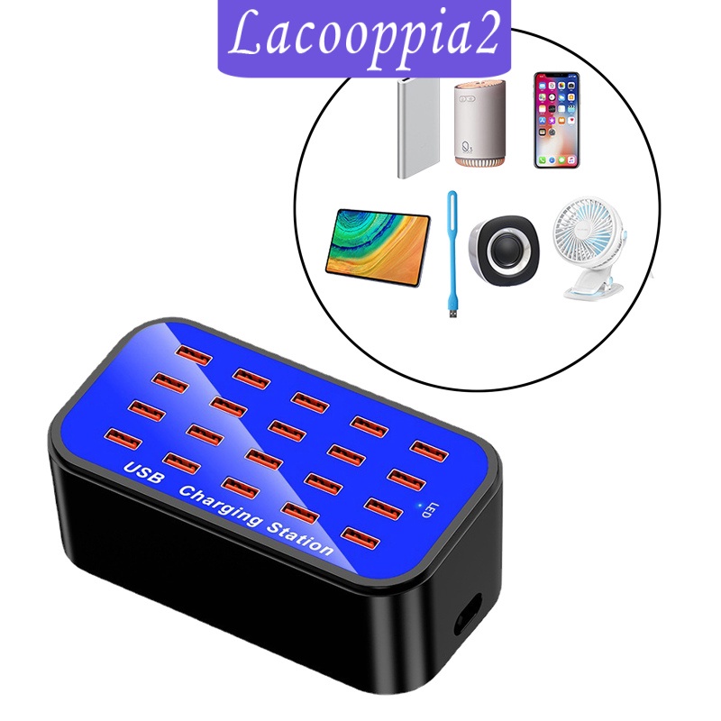 [LACOOPPIA2] Universal USB Charging Station Charger 20-Port 90W/20A for Tablets Laptop UK