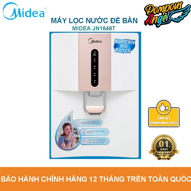 [Chính hãng] Máy lọc nước RO để bàn MIDEA JN1648T 5 lõi , hàng chính hãng , bảo hành 12 tháng