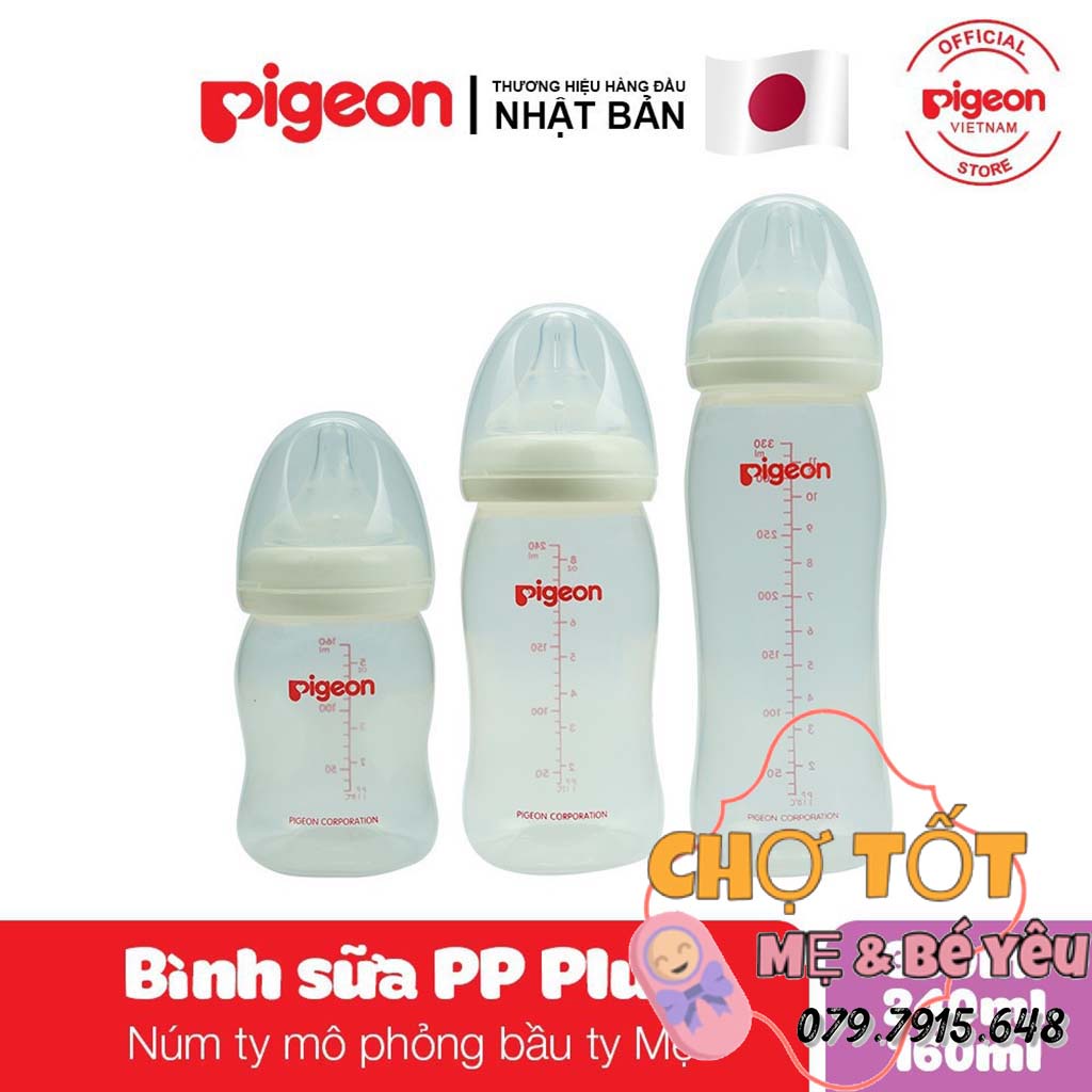 Bình Sữa Cổ Rộng Pigeon PP Plus 160ml/ 240m