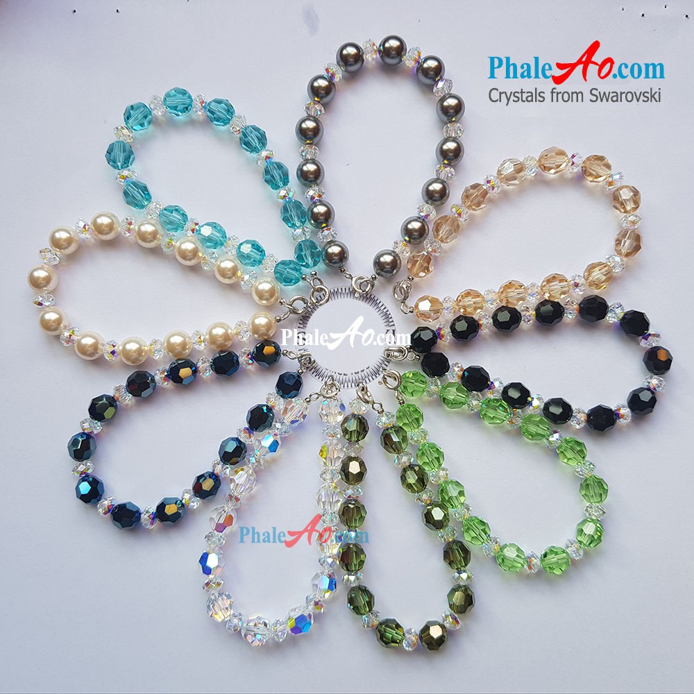 Pha lê Swarovski hạt tròn 8ly 5000 crystal round classic bead nhiều màu tùy chọn - PhaleAo