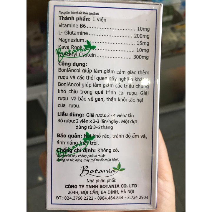 BoniAncol 60v – Giúp giải rượu bia, cai ngừa rượu bia, bảo vệ gan thận, giải độc gan