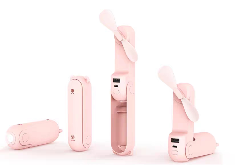 Bear - Xiaomi F8/F8X 3-in-1 handheld fan with built-in flashlight and power bank that can be folded, multi-function, handy