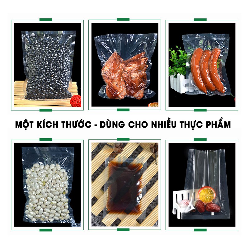 1kg Túi Hút Chân Không Bảo Quản Thực Phẩm 2 Mặt Trơn - Bọc Hút Chân Không PA Trơn 2 Mặt đủ Tất Cả Loại Size