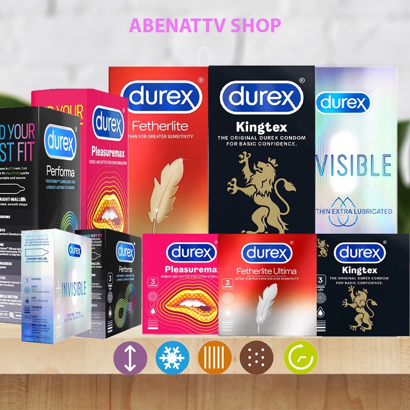 Bao cao su Durex 12 cái gai kéo dài thời gian siêu mỏng - đủ mẫu