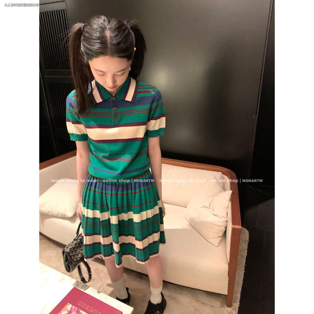 Đầm Thun Ngắn Tay Họa Tiết Sọc Ngang Thời Trang Dành Cho Nữ