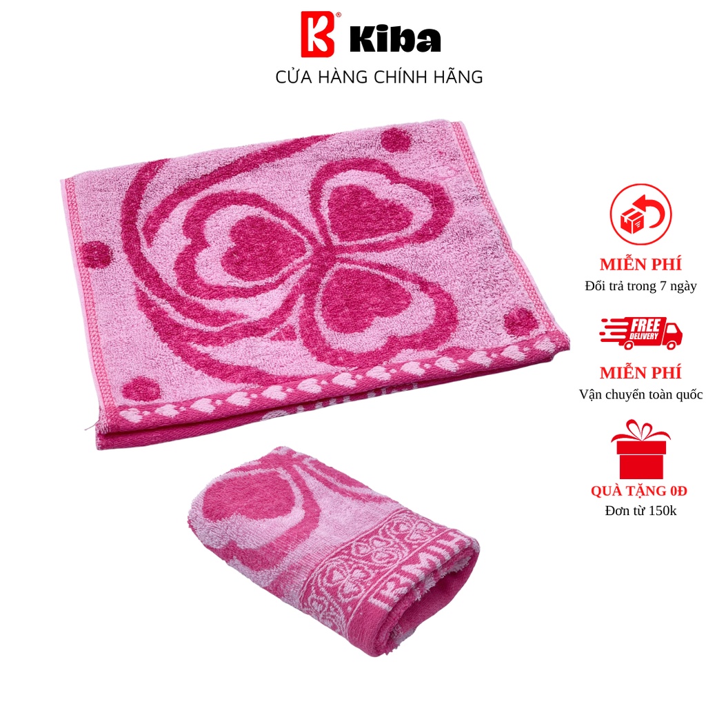 Khăn Mặt MIHU (Thương Hiệu KIBA) Hoa Tiết Hoa Cỡ Nhỏ .30x45cm, Chất Cotton Loại Mỏng, Nhẹ, Thấm Hút, Êm, Mềm, Dễ Giặt