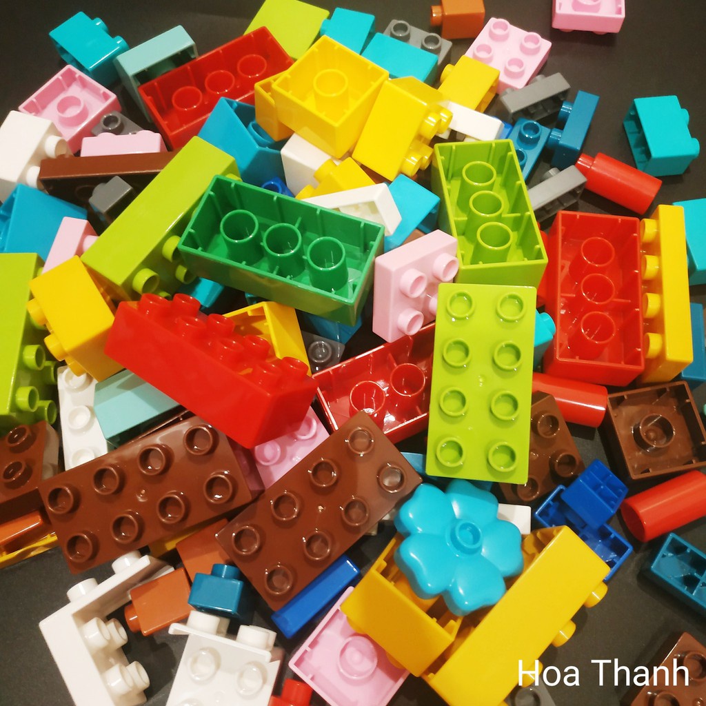 1kg Đồ Chơi xếp hình Stem tương thích Lego Duplo túi 116 chi tiết, 1kg gạch nhựa ABS, made in Vietnam - Sachi kids 003