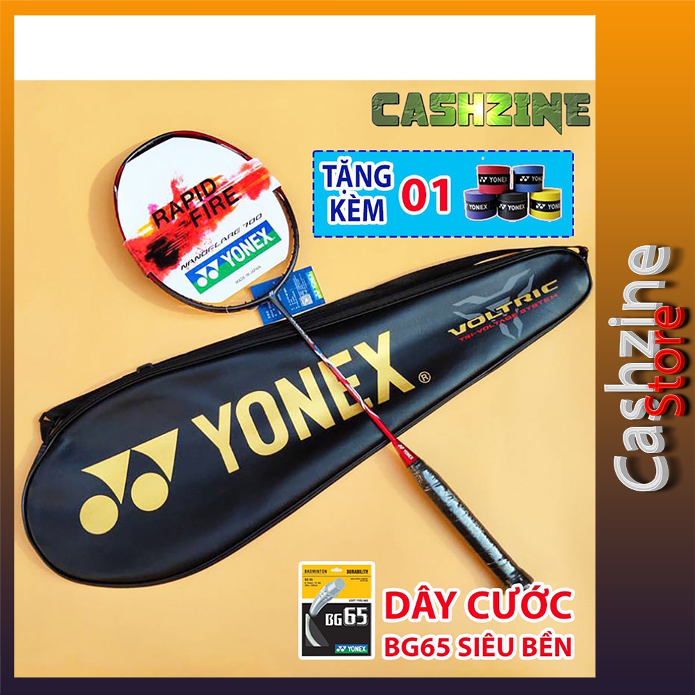 Vợt cầu lông Yonex cao cấp 100% Full Cacbon đan dây tốt BG65 lực căng 10kg tặng quấn vợt và bao vợt chuẩn thi đấu