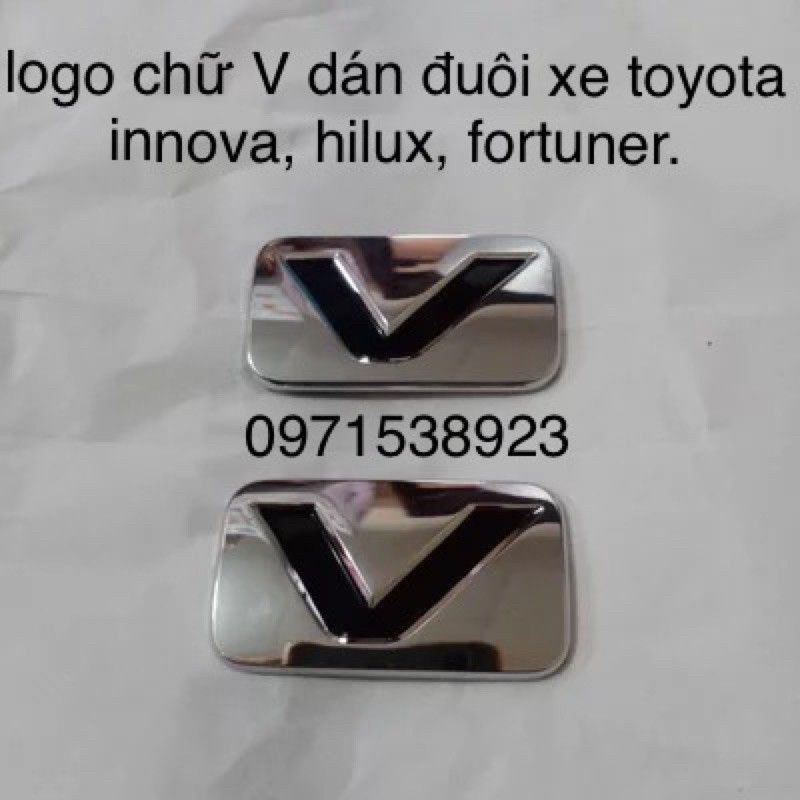 Logo chữ E G V dán đuôi xe TOYOTA INOVA HILUX FORTUNER