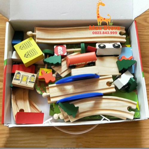 Đồ chơi gỗ  FREESHIP  Bộ Lắp Ghép Mô Hình Giao Thông Thành Phố Bằng Gỗ - 40 Chi Tiết