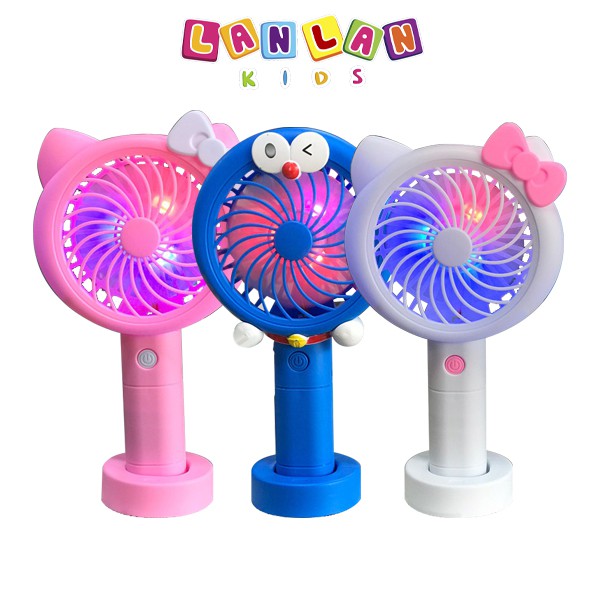 Quạt cầm tay mini fan,có sạc và đèn led cực dễ thương