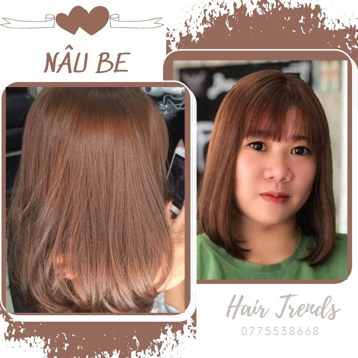 Thuốc nhuộm tóc màu NÂU BE  tặng kèm trợ dưỡng oxy 100ml màu nhuộm Chiko hairtrends shop (CCK5.77)