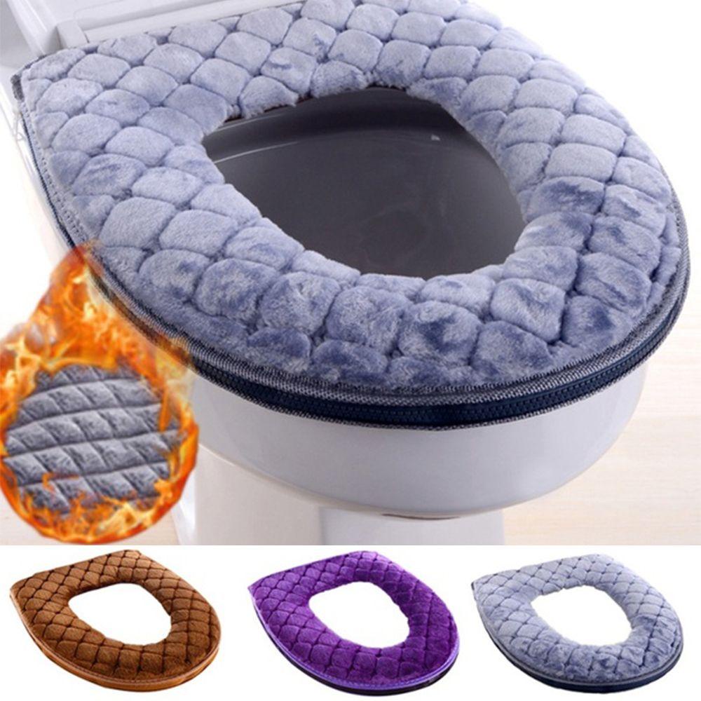 Vỏ Bọc Bệ Ngồi Toilet Bằng Vải Nhung San Hô Thoải Mái Tiêu Chuẩn