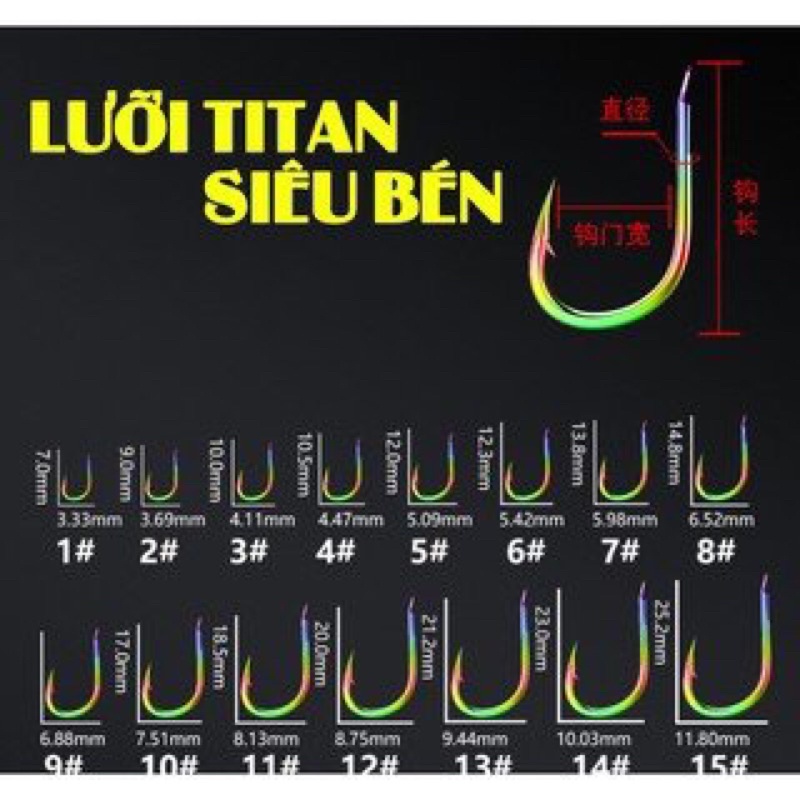 Lưỡi Câu Cá Titanium Cực Bén, Lưỡi Câu Làm Chùm Nho, Lưỡi Câu Cá Tra, Lưỡi Câu Sông, Lưỡi Câu Titan