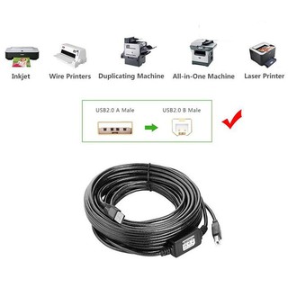 Dây Cáp USB 2.0 máy IN Ugreen 10374 10362 US122 (USB A 2.0 - USB B+Chíp sét khuếch đại)