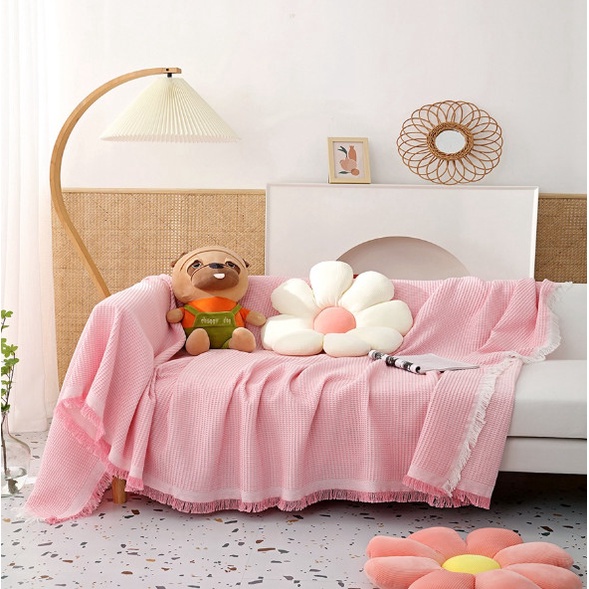 Khăn Thảm Phủ Sofa chống bụi bẩn, Mền đắp thư giãn, Thảm Sofa Phòng Khách Loại Một Màu