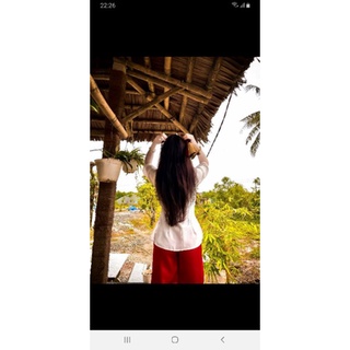 đồ lam đi chùa thiêu  công  chất liệu lụa pháp