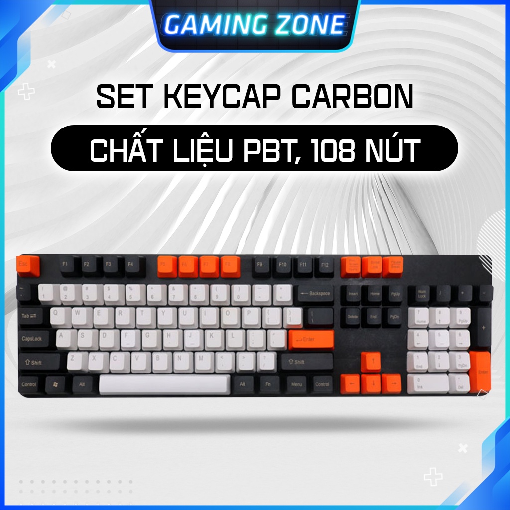 Keycap bàn phím cơ Carbon/Chalk/Bow/White Gray nhựa PBT 108 phím siêu đẹp