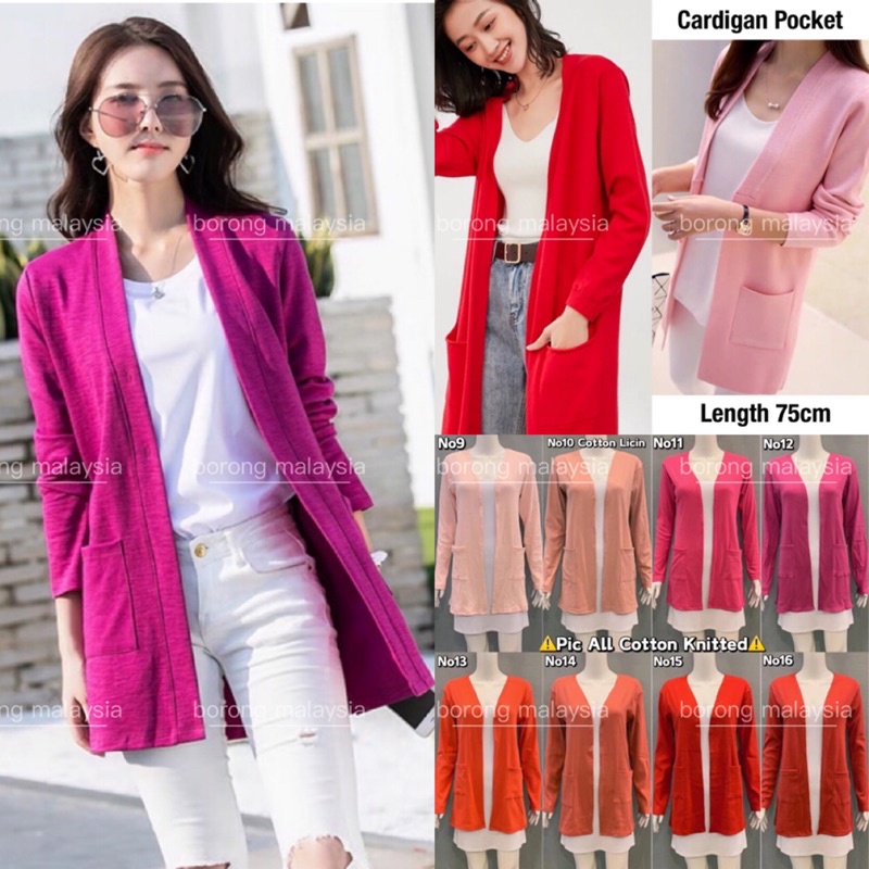 Basic Cardigan Cotton FREE SIZE‼️READY STOCK‼️
