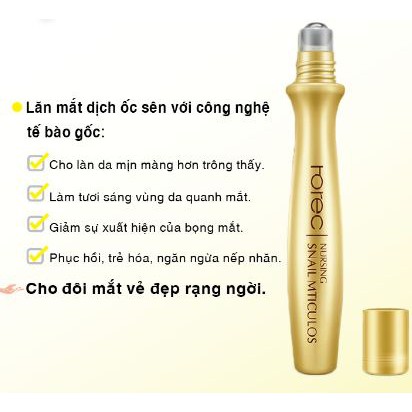 Thanh Lăn Mắt Trị Quầng Thâm, Xóa Nếp Nhăn, Dưỡng Da Mắt Ốc Sên Vàng Snail Rorec Nội Địa Trung