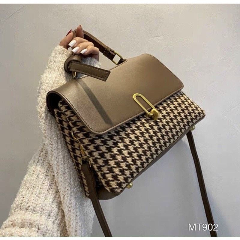 Túi sách nữ công sở đeo chéo.xách tay  chất đẹp phối da Kiểu dáng thanh lịch mun 1993