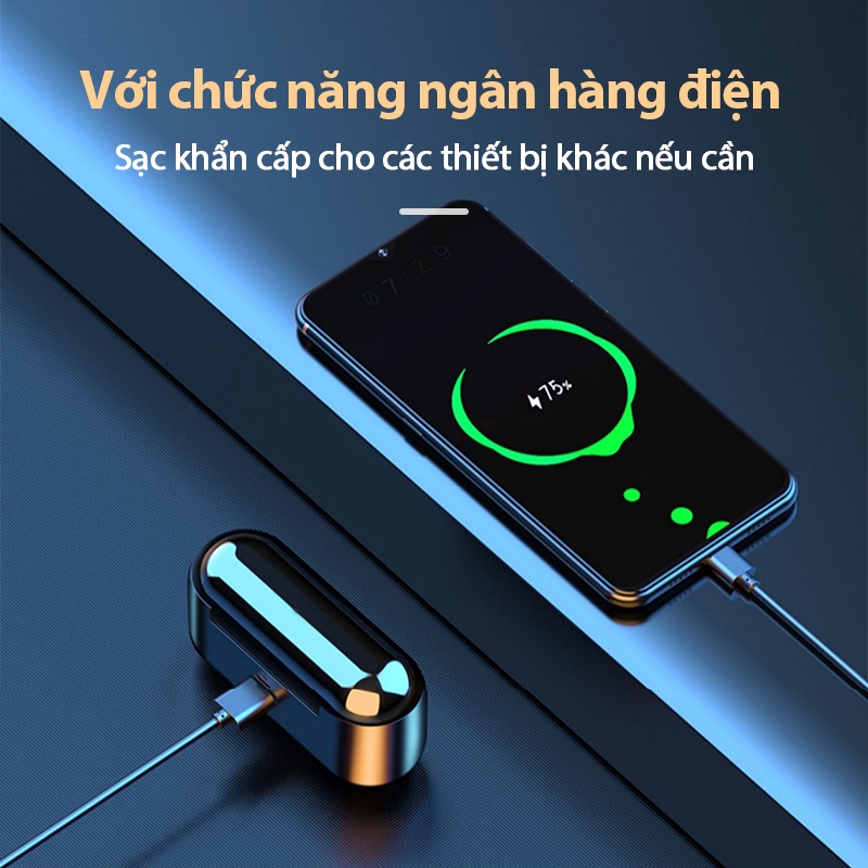 Tai Nghe Bluetooth Amoi F9 Màn Hình LED cảm ứng chống nước IPX7