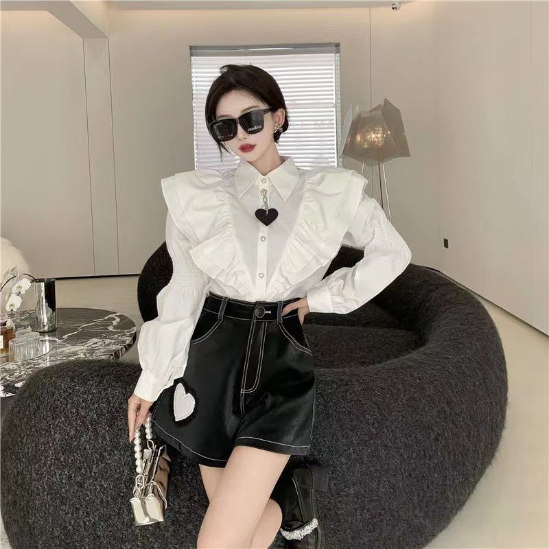 Áo Sơ Mi Nữ Dài Tay Nhún Bèo Mới