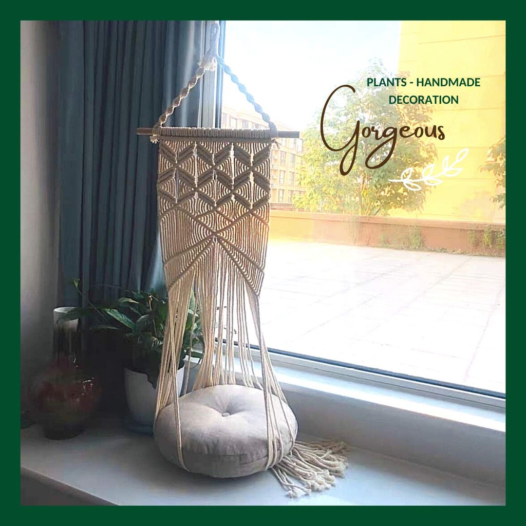 Ghế tựa Macrame decor phòng khách phòng ngủ