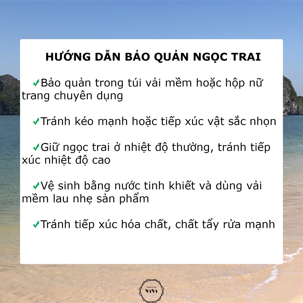 Bộ trang sức trai thật nước ngọt tự nhiên hình trái tim - ViVi_Gift