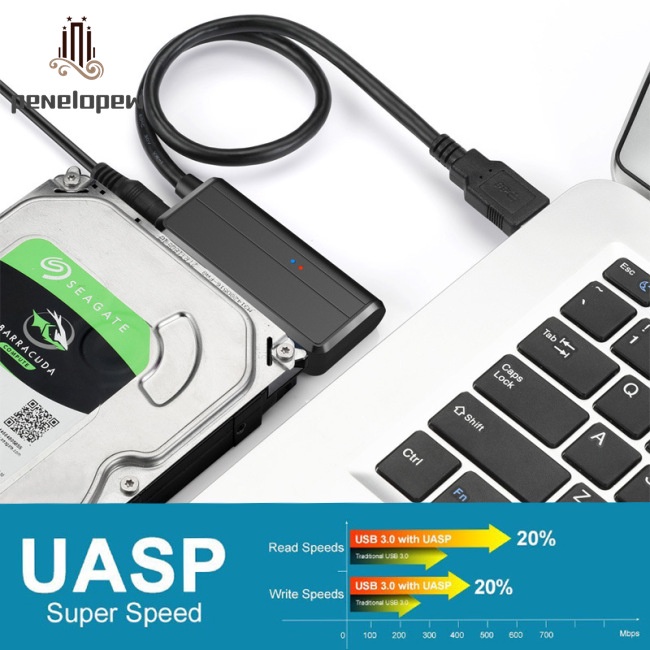 Cáp Chuyển Đổi Pw Usb 3.0 Sang Sata Uasp 2.5 / 3.5inch Hdd Ssd Cho Windows Mac Os